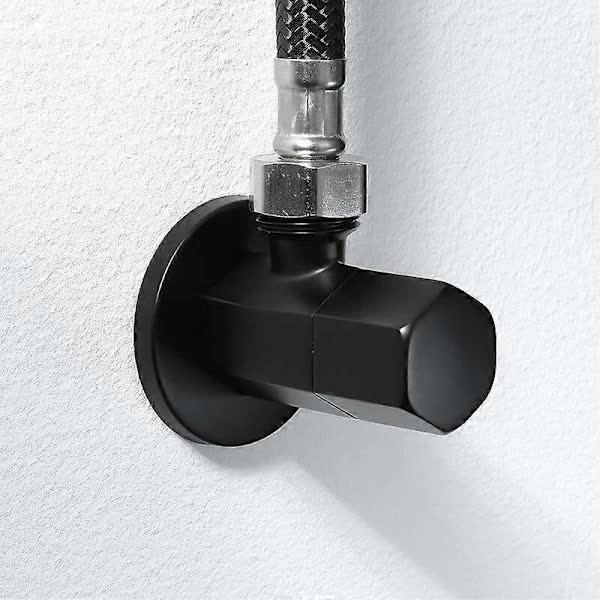 Black Shut-off Valve Angle Faucet Brass Diverter Toilet Valve Shower Nozzle Connector Solid Brass Coupling Faucet Bracket - Image 5