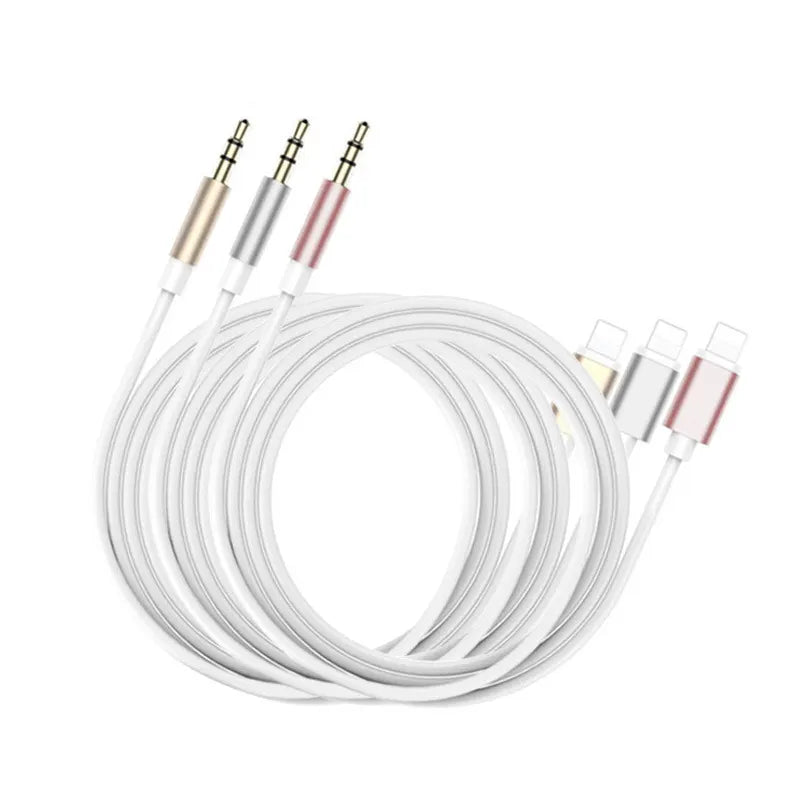 For iPhone Aux Cable Car Aux Cable Apple to 3.5mm Aux Cable - 1m Pink 1m - Image 2