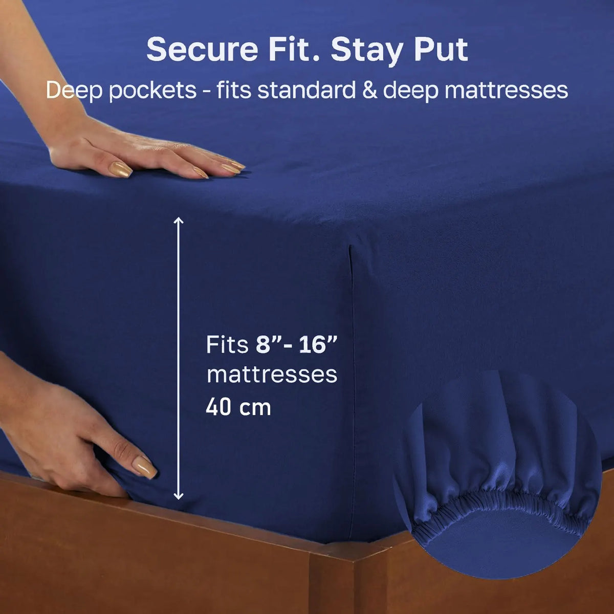 Hotel Quality Fitted sheets - 2 Piece Fitted sheets -Breathable Bedding - Wrinkle, Fade, Stain Resistant- 26inch/40cm Deep Pocket Fitted Bed Sheet-Wrinkle and Fade Resistant,(Royal blue,Queen) - Image 2