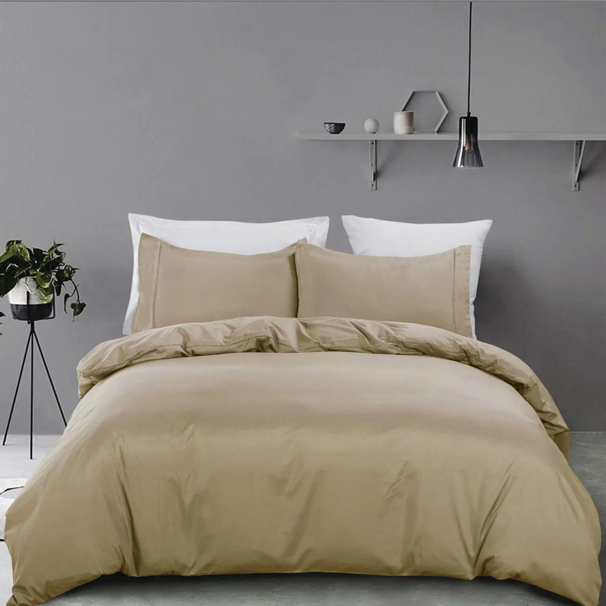 3 Piece Hotel Soft Microfiber Quilt Cover Set-2000TC Duvet/Donna Cover Set & Pillowcases -1 Quilt Cover Zipper Closure & 1 x Pillowcases-Breathable Bedding - Wrinkle, Fade, Stain Resistant(Camel Beige,Queen) - Image 7