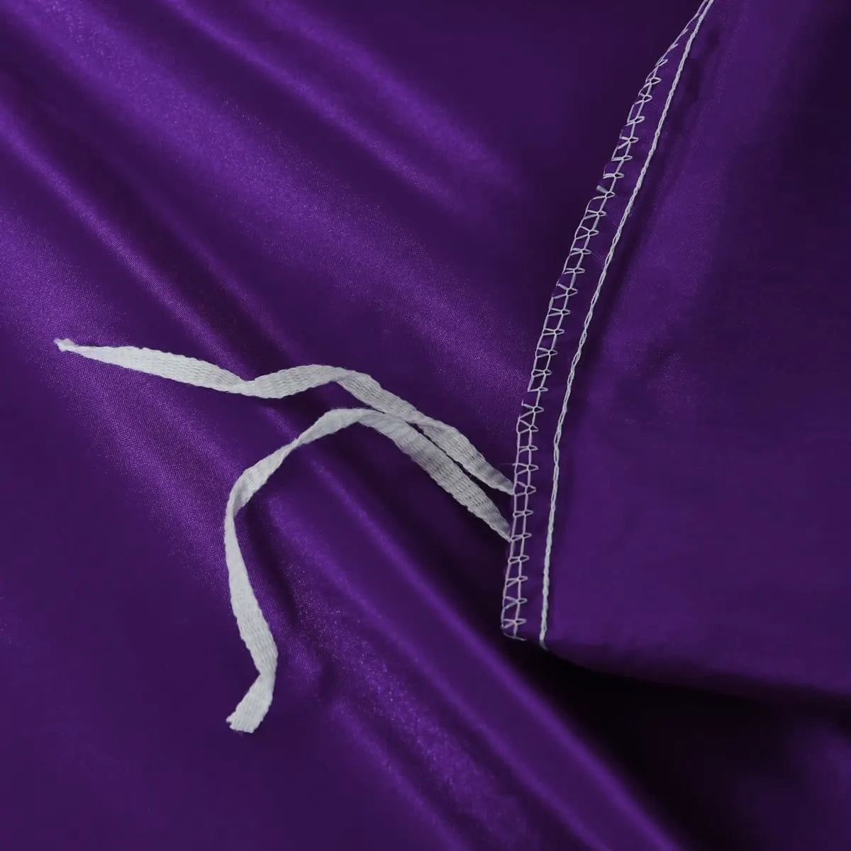 Satin Quilt cover Set Hotel 3 Pieces Quilt cover with Pillowcase, Art Silk Bedding Set-Luxury Soft Silky pillowcase for Hair and Skin, Similar to Silk Duvet/Donna Cover Set- 3 Pieces(King,Purple) - Image 4