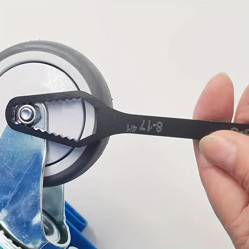 Black multi-functional 5mm thick box wrench, double-ended self-tightening adjustable wrench, wrench diameter 3-17mm, portable hand tool, suitable for automotive and household use. - Image 4