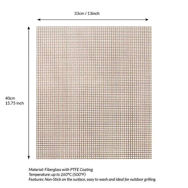 Black 3-Pack Premium Non-Stick PTFE Grill Mesh Mats - Reusable, easy-to-clean round wire mesh mats, perfect for outdoor grilling, ideal for chicken wings, etc., an essential cooking accessory for homes and dormitories. - Image 6