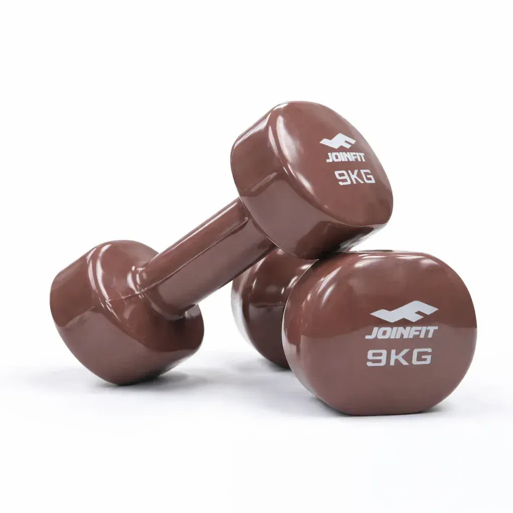 Pair of 9kg Vinyl Coated Dumbbell
