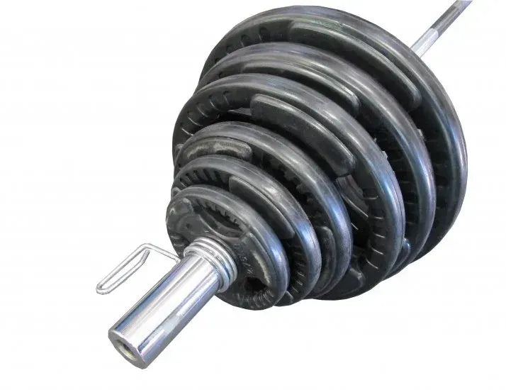 115kg Olympic Rubber Coated Barbell Weights Set