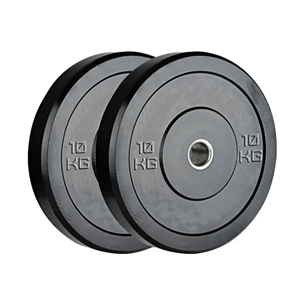 2 x 10kg Black Olympic Bumper Plate
