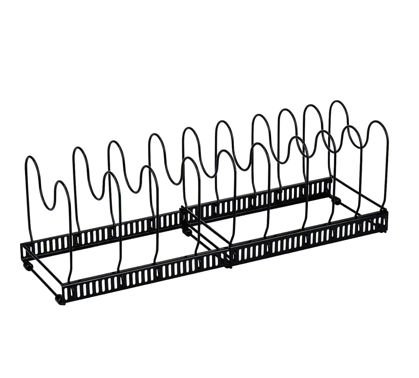 CARLA HOME Expandable Pot and Pan Organizer Rack for Cabinet with 10 Adjustable Dividers, Lid & Cookware Holder for Kitchen Pantry or Countertop Storage - Image 8