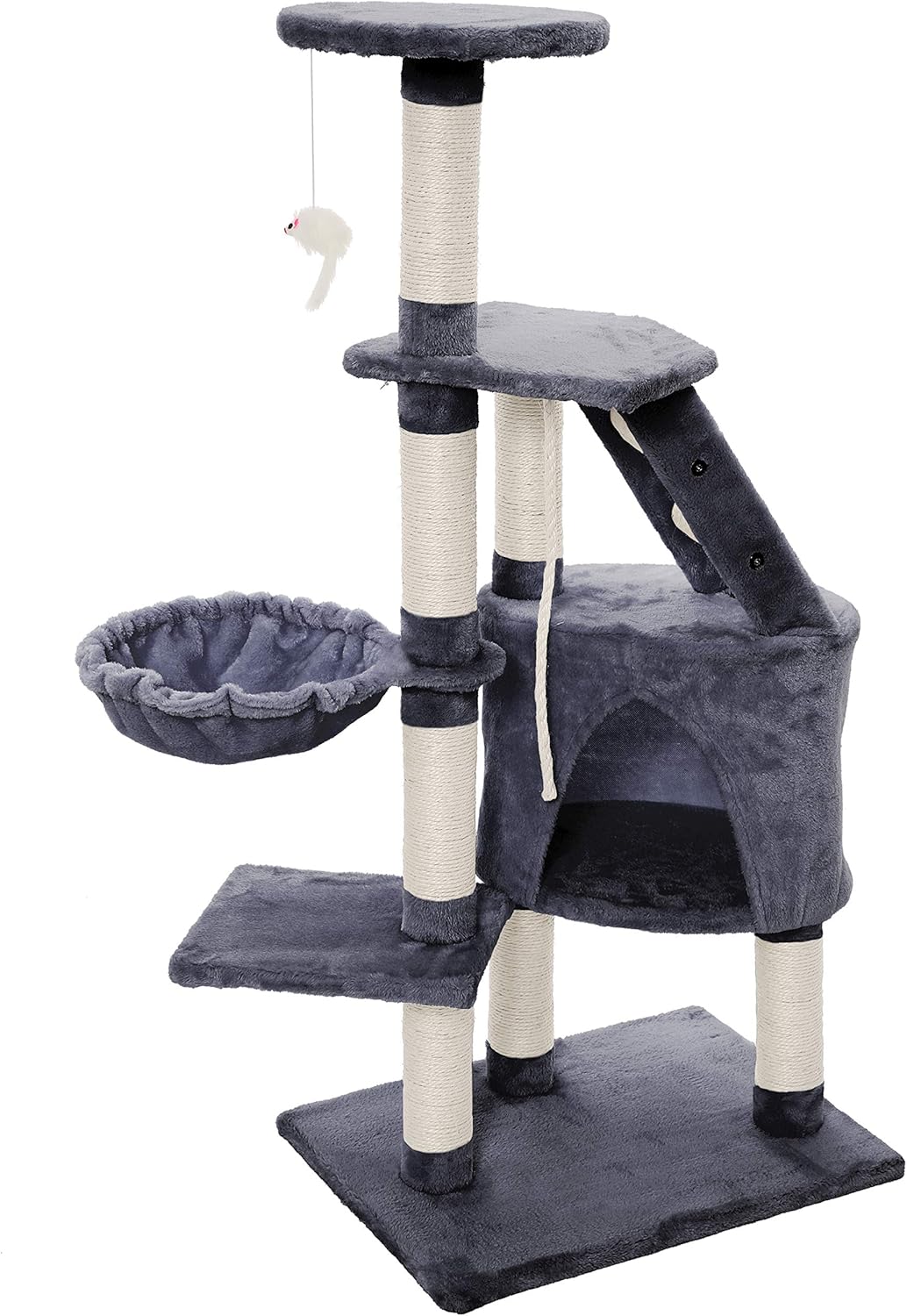 CARLA HOME 120cm Cat Tree for Indoor Cats with Condo, Hammock & Plush Perchfor for Kittens & Adult Cats - Image 9