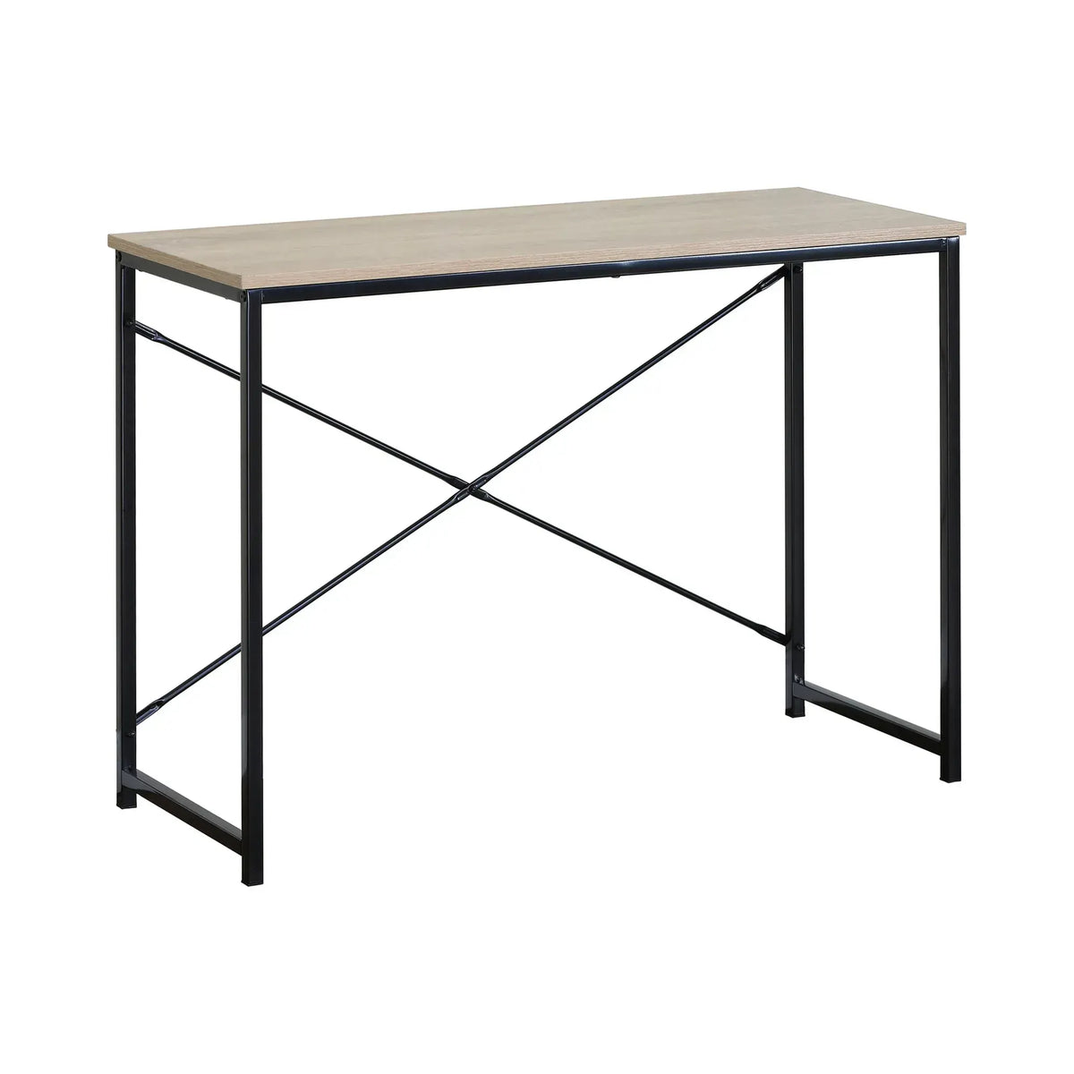 CARLA HOME Office Desk Computer Table - Metal Frame - Oak - 100cm - Brown - Rustic - Image 9