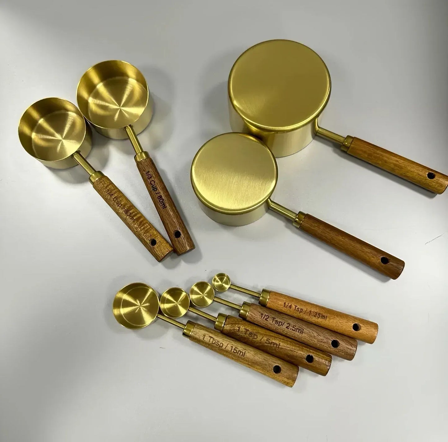 Stainless Steel Measuring Cups and Spoons Set, Cooper Finish, 8-Piece for Baking and Cooking - Image 9