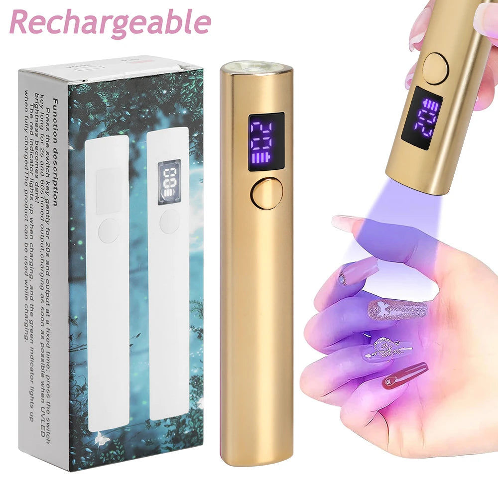 Mini UV LED Nail Dryer Lamp USB Gold - Image 7
