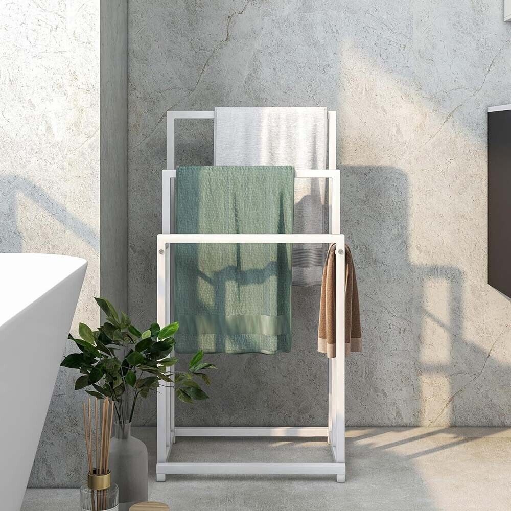 3 Tier Metal Freestanding Towel Rack Rail Holder Drying Stand - Image 9