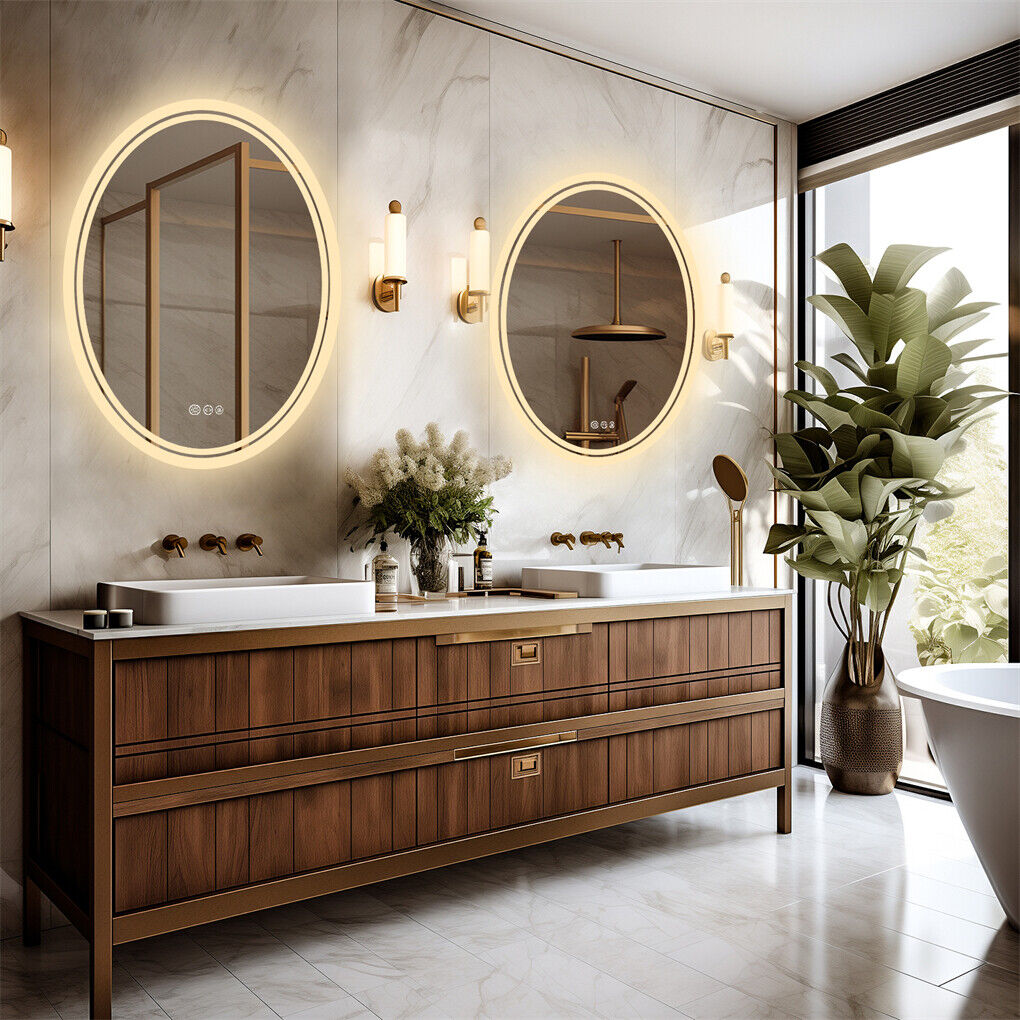 500x700mm LED Bathroom Mirror Oval Dimmable Anti-Fog - Image 8