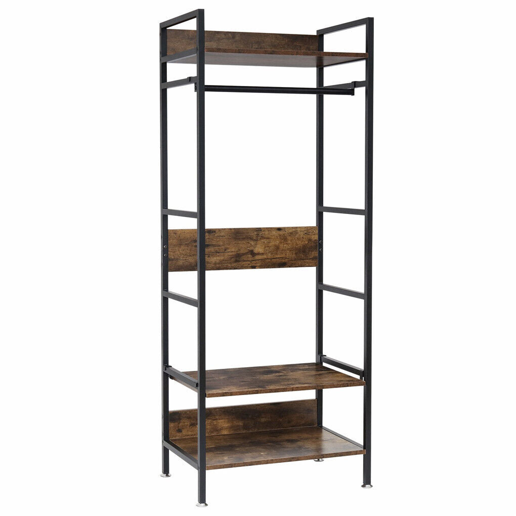 Metal Garment Rack Coat Stand MDF & Iron Organizer - Image 9