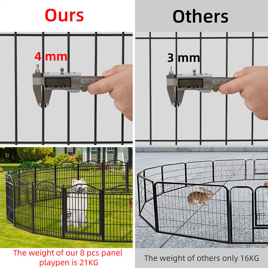 8 Panel Pet Playpen Gate Extension w/ Lockable Door - Image 6