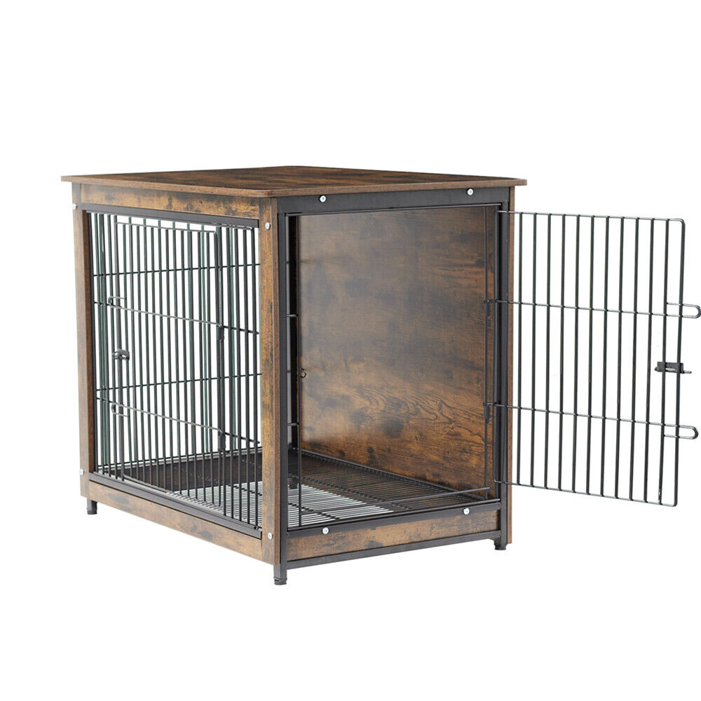 Small Wooden Dog Crate Indoor Kennel 63x51x59cm End Table Nightstand - Image 4