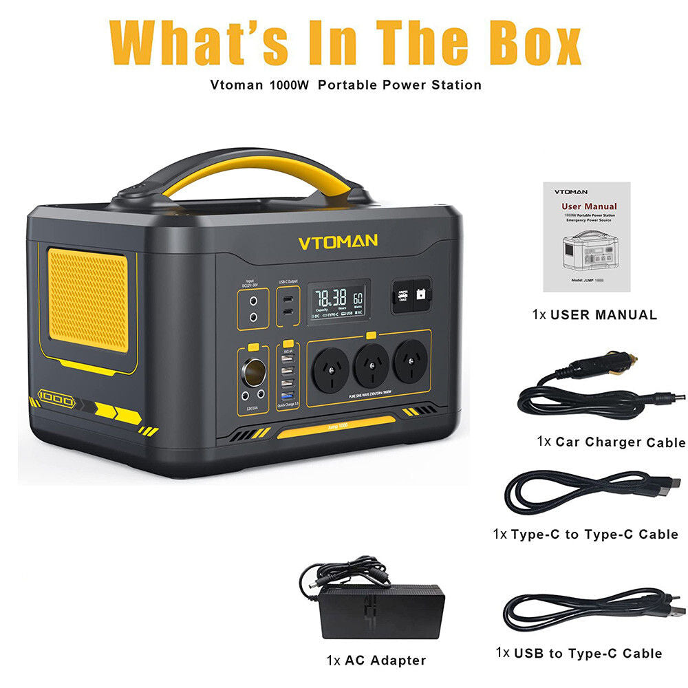 1000W 1408Wh Solar Generator 10A Black Portable Power Station - Image 9
