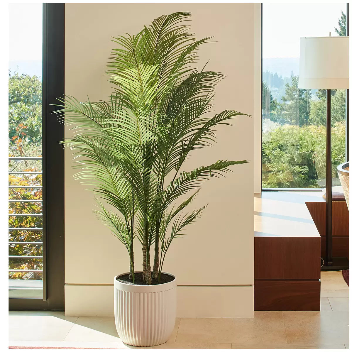 Artificial Palm Tree In Ribbed Pot 2M - Image 3