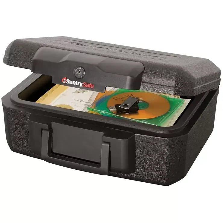 Black Privacy Lock Fire Chest with Carrying Handle for Secure Storage - Image 3