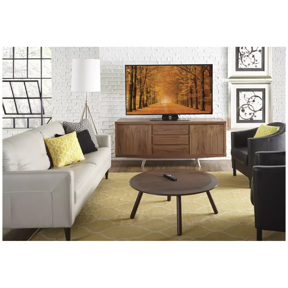 Black Swivel TV Stand with Height Adjustability for Living Room - Image 5