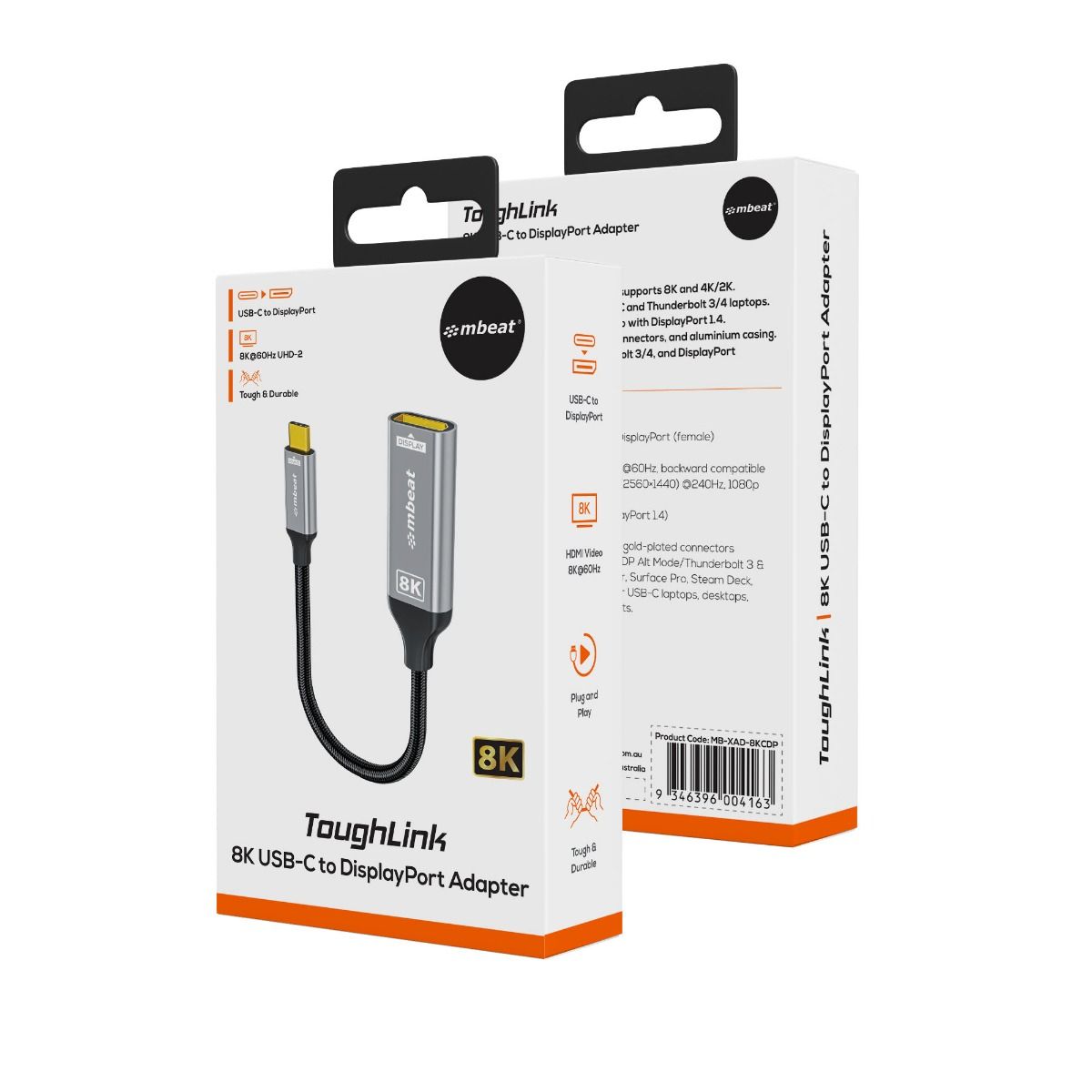 mbeat Tough Link 8K USB-C to DP Adapter - Space Grey - Image 7