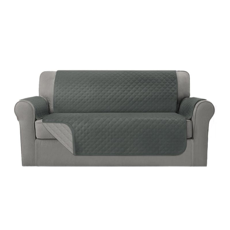 Sofa Cover Couch Cover 3 Seater Reversable Grey - Image 2