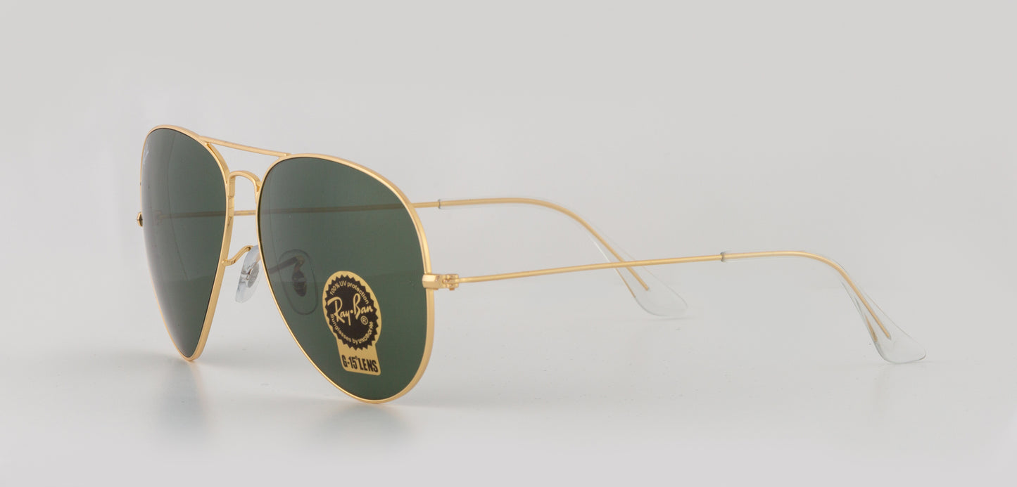 Aviator Large Metal II Sunglasses in Gold and Green - Image 3