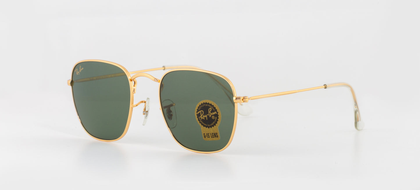 Frank Vintage Frame Square Sunglasses (Gold/Green) - Image 3