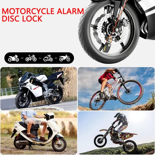Motorcycle Alarm Disc Lock Motor Bike Brake Security Electric Rotor Bike Lock RED - Image 7