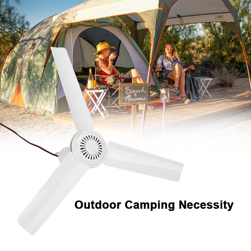 12V Ceiling Fan Portable Solar Power 3 Blade 0.7AMP Caravan Camping Outdoor - Image 9