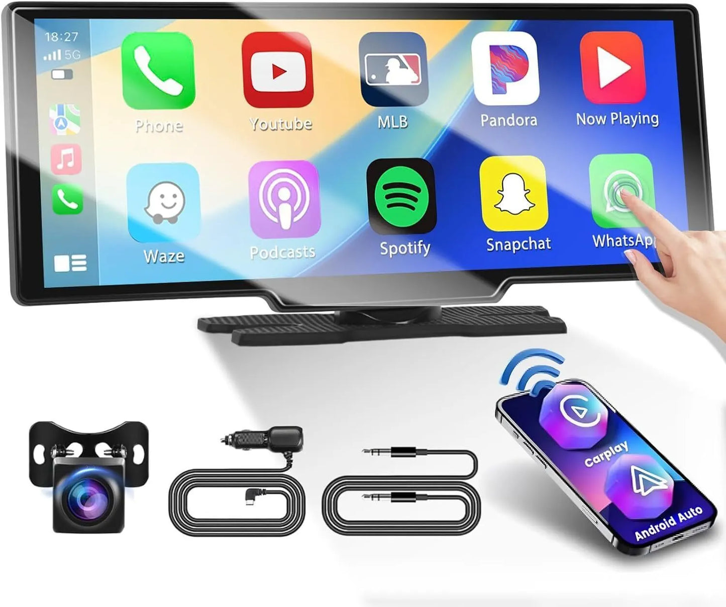 4K 10.26" Touch Dash Camera Cam Dual Car Recorder for CarPlay Android Auto - Image 8
