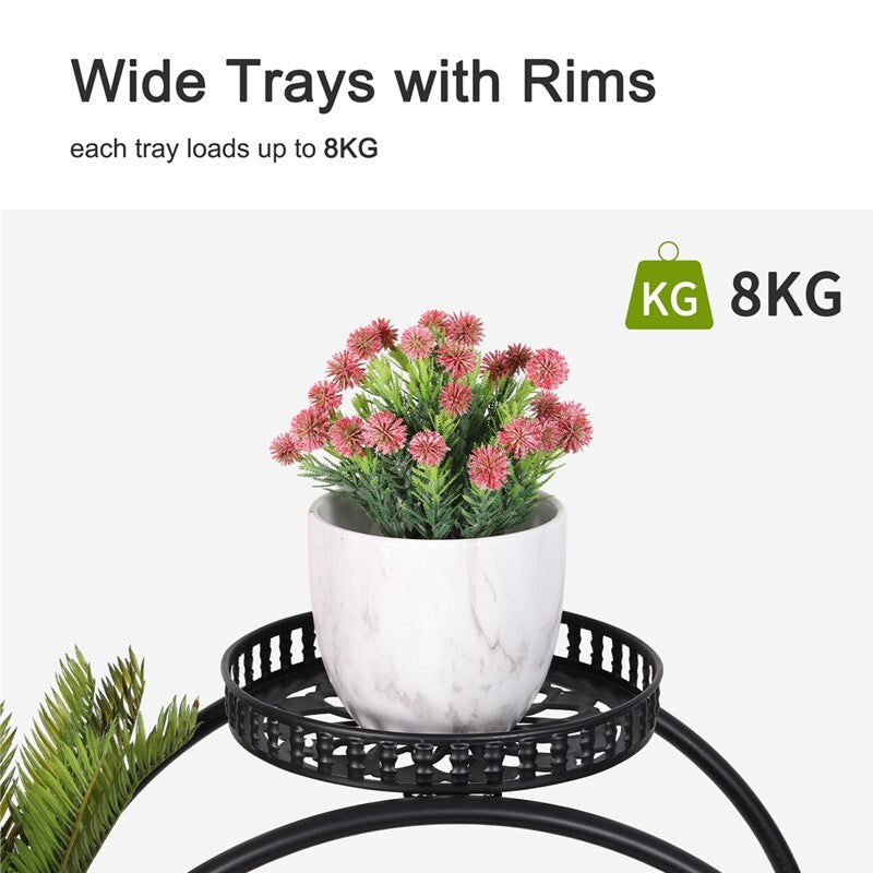 4 Layer 6 Pots Metal Plant Stand Flower Holder Rack Display Holder Shelf Garden - Image 9