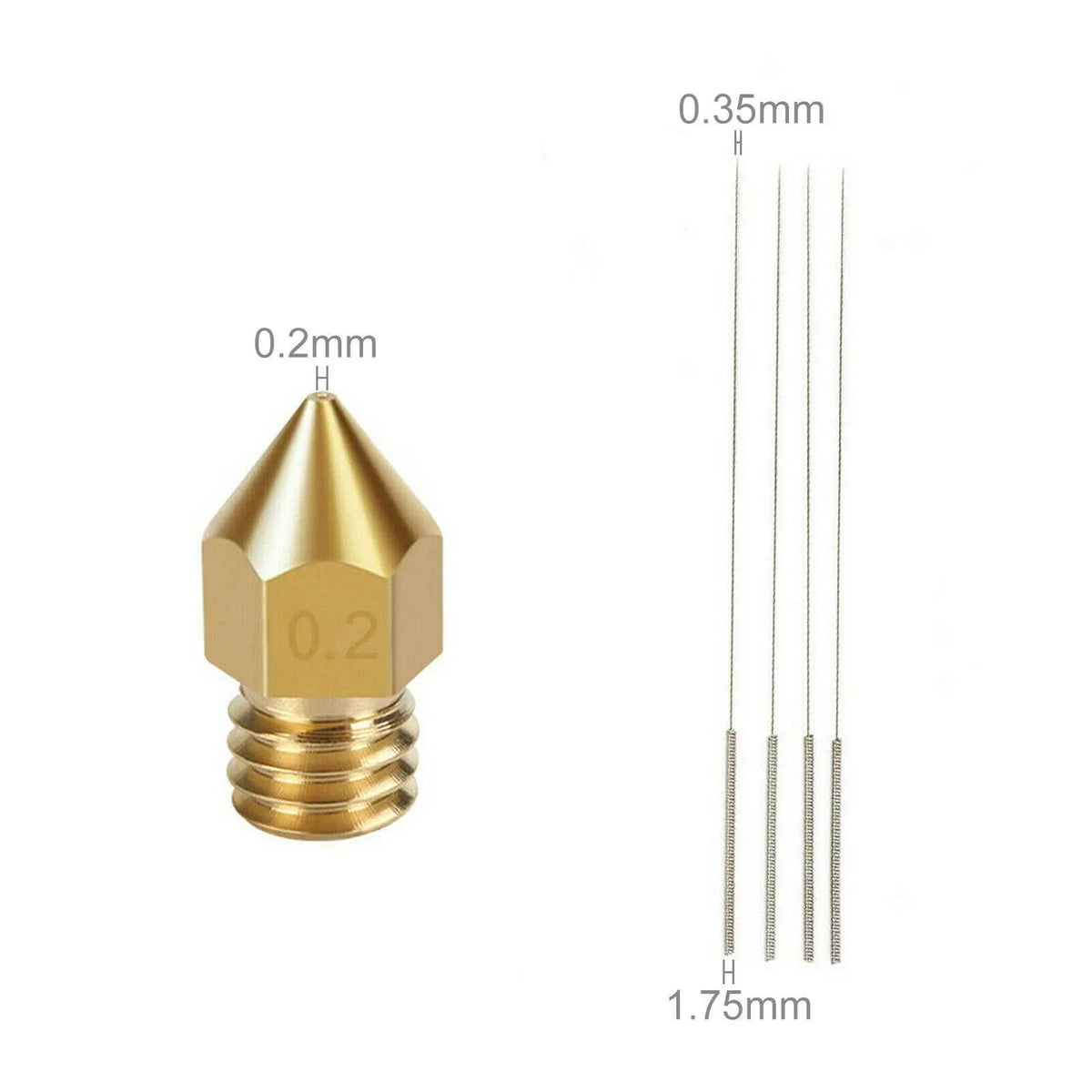 3D Printer 0.4mm Nozzle Throat & 0.4mm Extruder Brass Nozzle Printer Head Set - Image 9