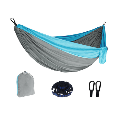 Outdoor Camping Hammock Lightweight 260x140cm Portable Travel Lightblue - Image 5