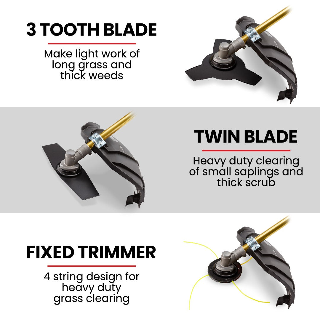 Baumr-AG 65CC Brushcutter Whipper Snipper Trimmer Brush Cutter Multi Pole Tool - Image 9