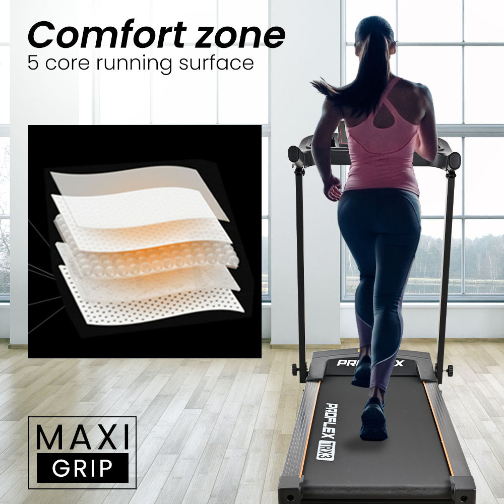 PROFLEX TRX3 Electric Treadmill, Compact Size, Foldable, USB/MP3, Pulse Sensors - Image 9
