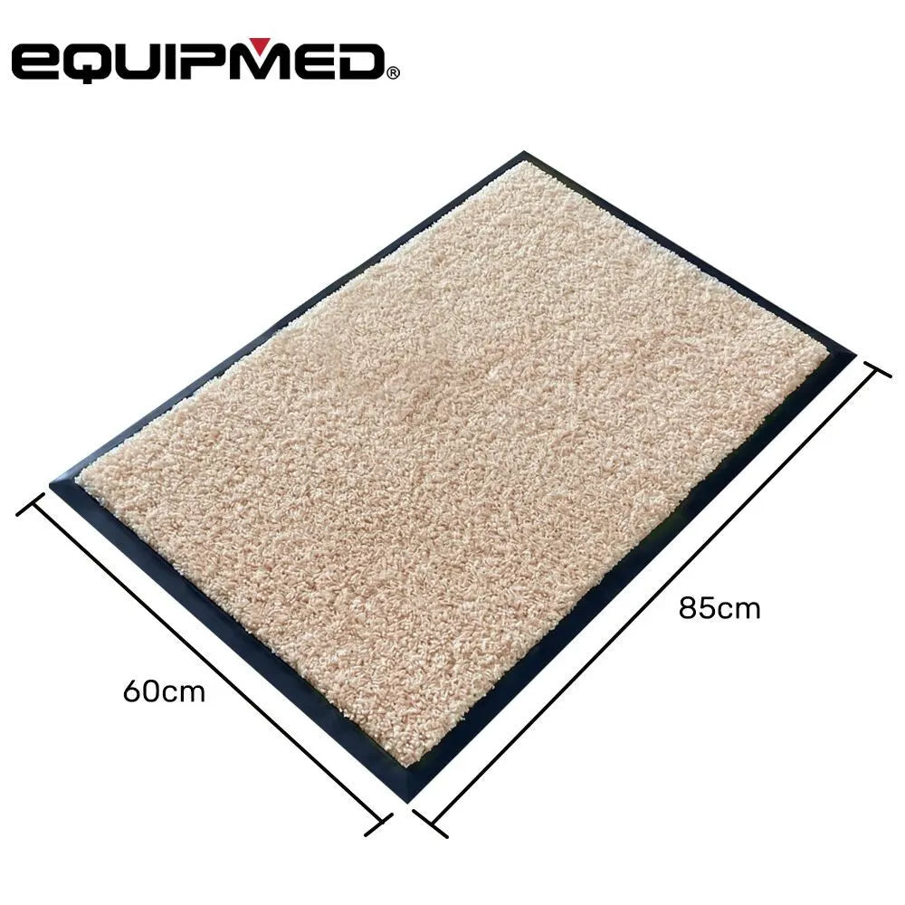 EQUIPMED 60x85cm Non-Slip Indoor Rug Floor Mat Beige, Poly Fiber Cut Loop Pile, High Density Base, Anti-Trip Edging - Image 7