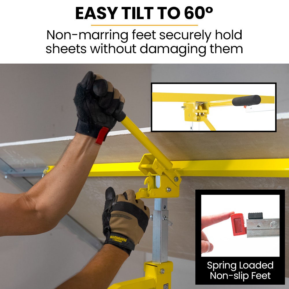 UNIMAC Drywall & Panel Lifter, 1200 x 3600 68kg Max Gyprock Sheet, Galvanised, No-mark Locking Castors - Image 9