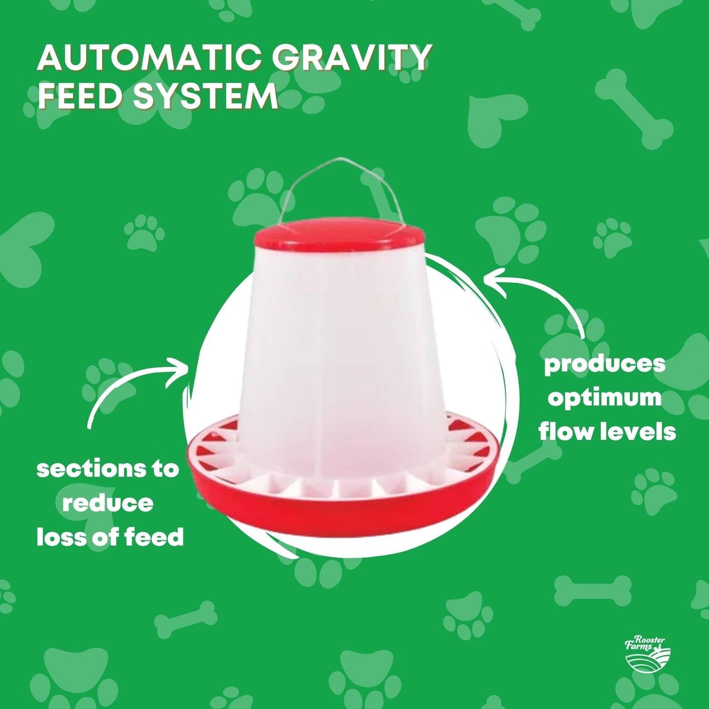 Rooster Farms 3Kg Automatic Chicken Feeder - Poultry Hen Feeding Seed Bucket - Image 7