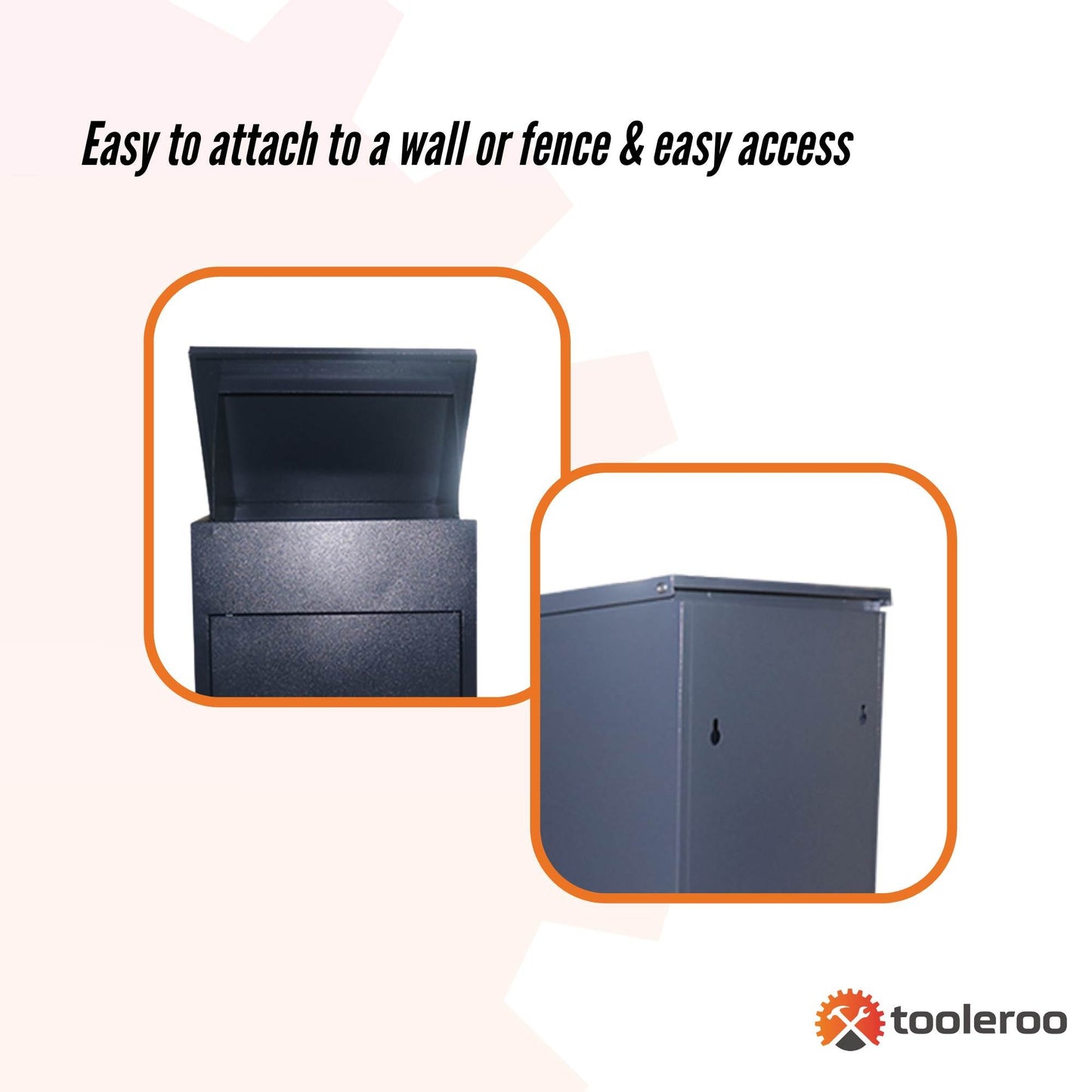 Parcel Delivery Drop Box Mailbox - Secure Home Package Locker 44x35x58cm Grey - Image 4