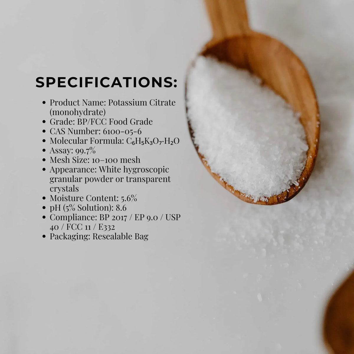 Orku 20Kg Potassium Citrate Food Grade - Granular BP USP FCC E332 Additive - Image 6