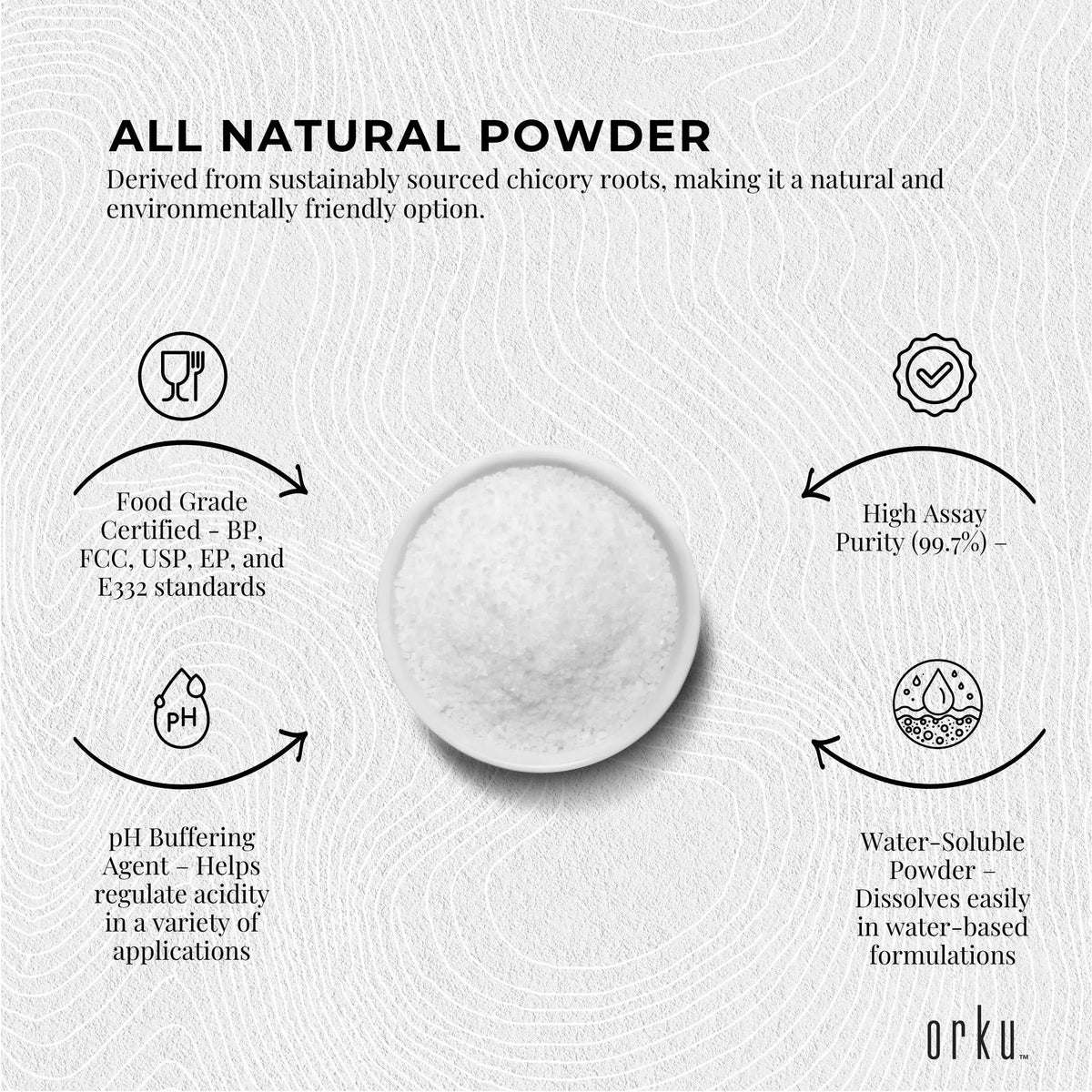 Orku 1.3Kg Potassium Citrate Food Grade Tub - Granular BP USP FCC E332 Additive - Image 5