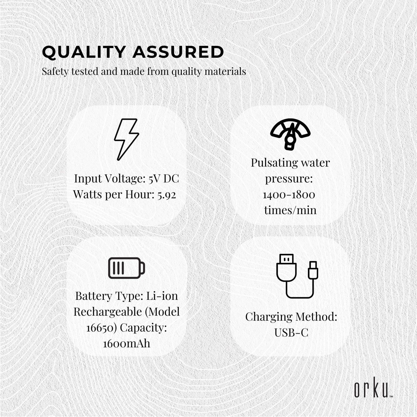Orku Mini Water Flosser Rechargeable Portable Extendable Travel Oral Irrigator White - Image 9