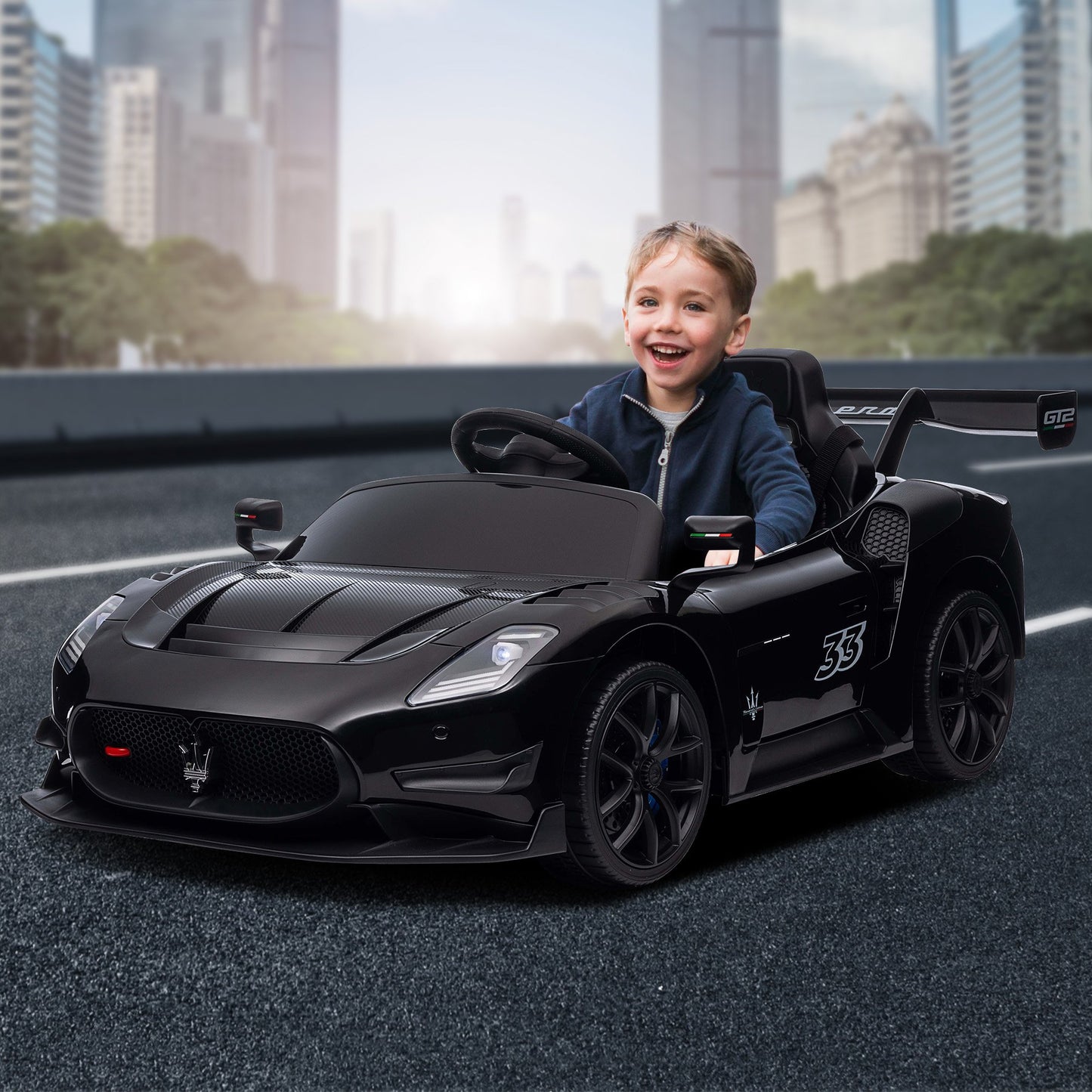 Kahuna Maserati MC20 GT2 Licensed Electric Kids Ride On Race Car Black - Image 9