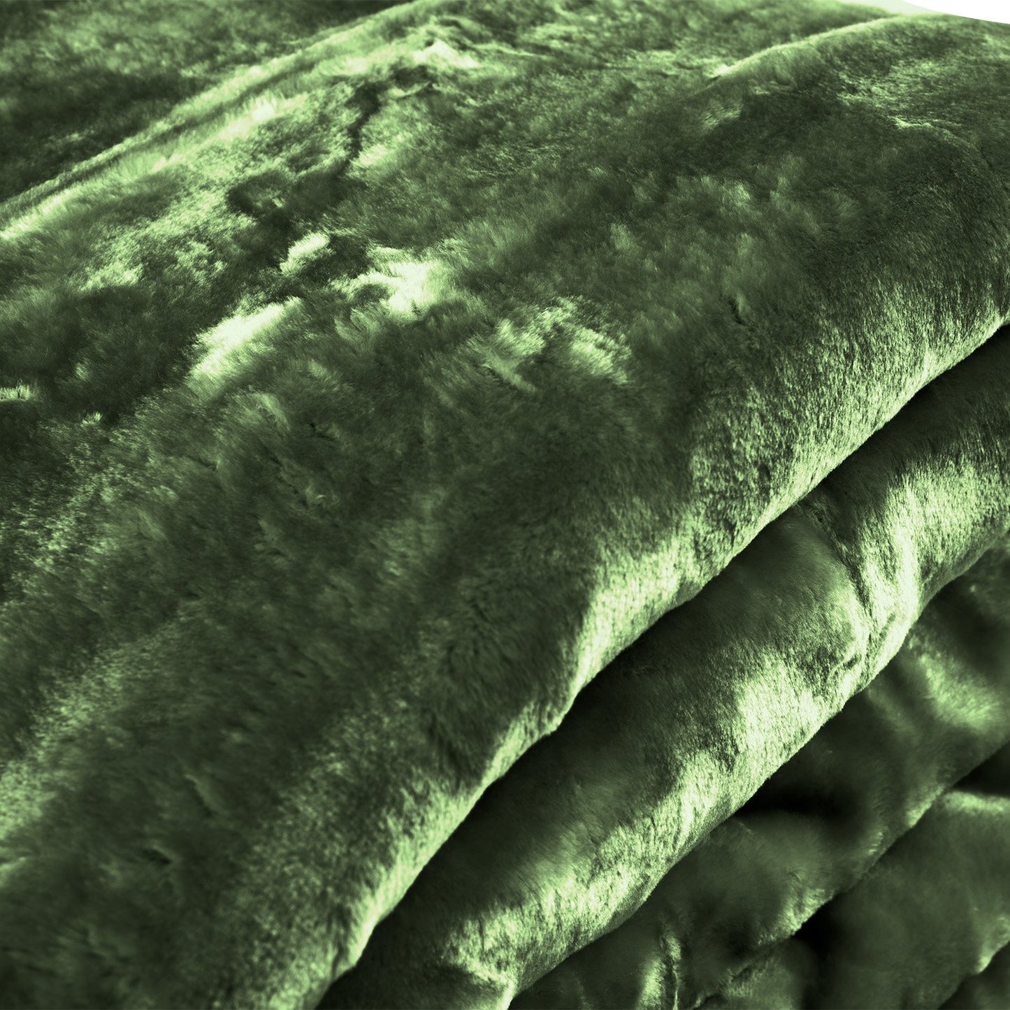 Laura Hill 600gsm Faux Mink Blanket Queen Size Double-sided Throw Rug Large Super Luxurious Soft - Green - Image 9