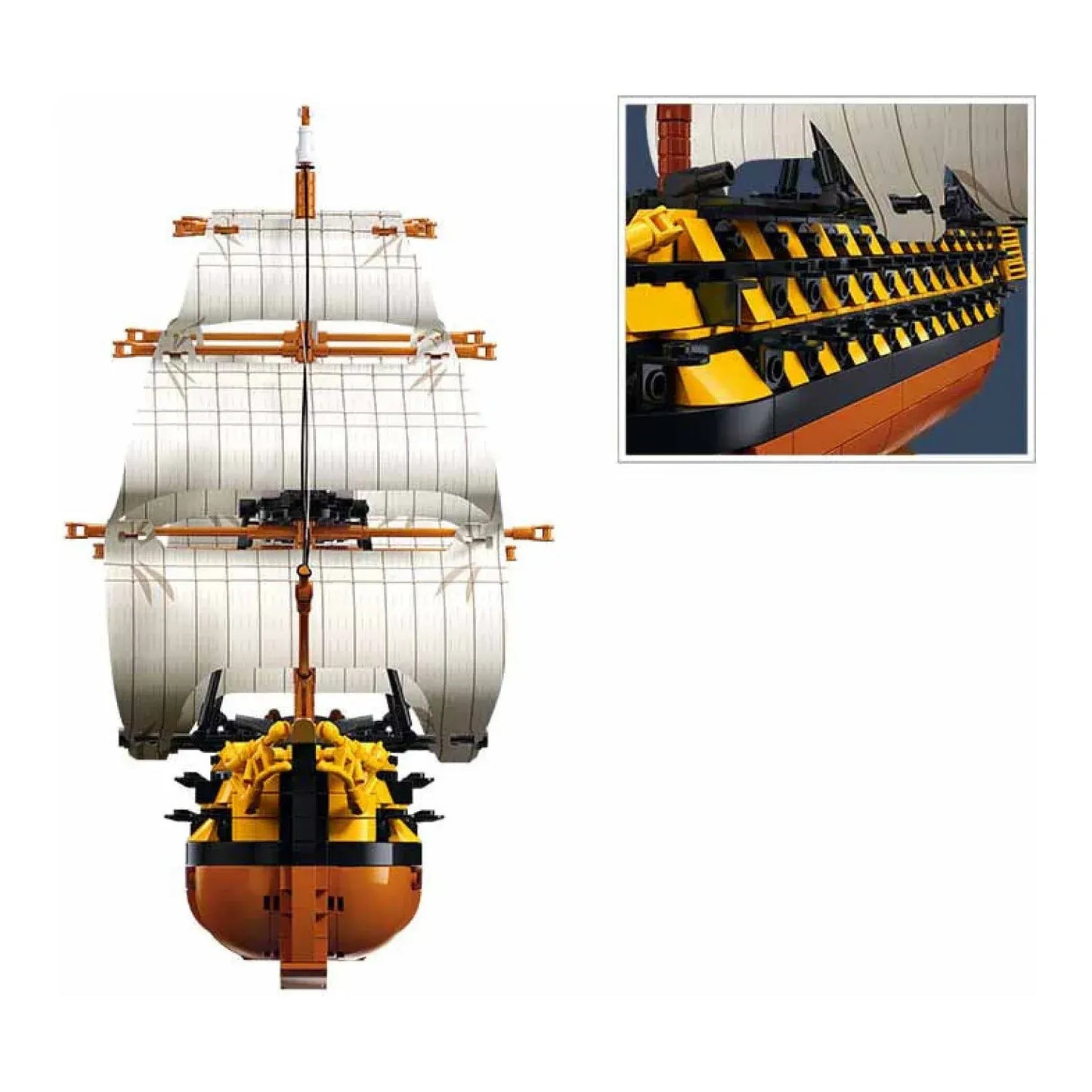 Sluban B1552 Model Kit 1:200 HMS Victory Sailing Battleship Warship Navy Vessel Boat Military DIY Construction Set Toy - Image 5