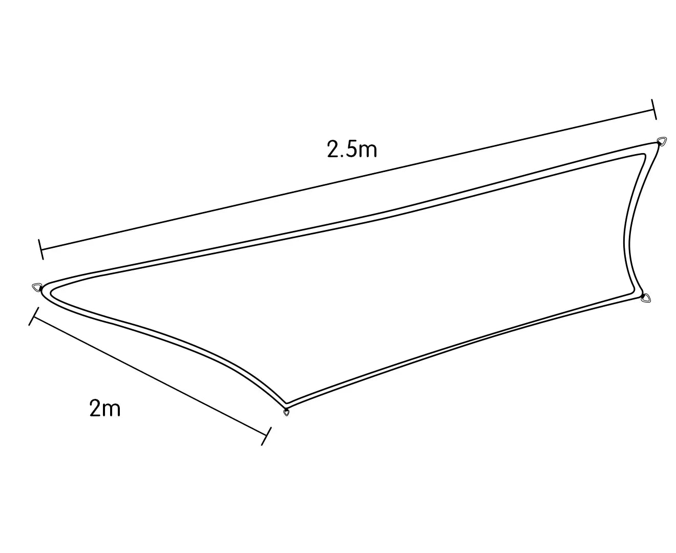 Wallaroo Rectangular Shade Sail 2 x 2.5m - Image 8