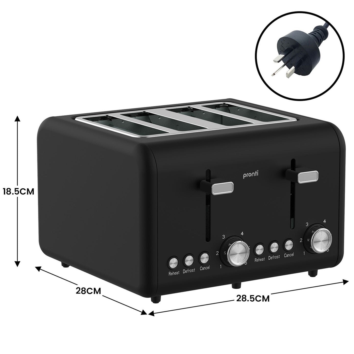 Pronti Breakfast Set with HomeMaid Coffee Machine, Silver Noir Toaster & Kettle - Image 8