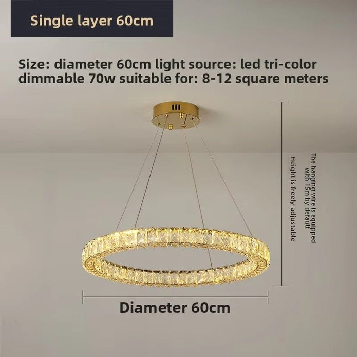 BAMDECOR C3313/1 Modern Crystal Chandeliers Lighting Fixtures Contemporary Round Chandelier Lighting Fixtures Crystal Pendant Ceiling Lights(Gold) - Image 6