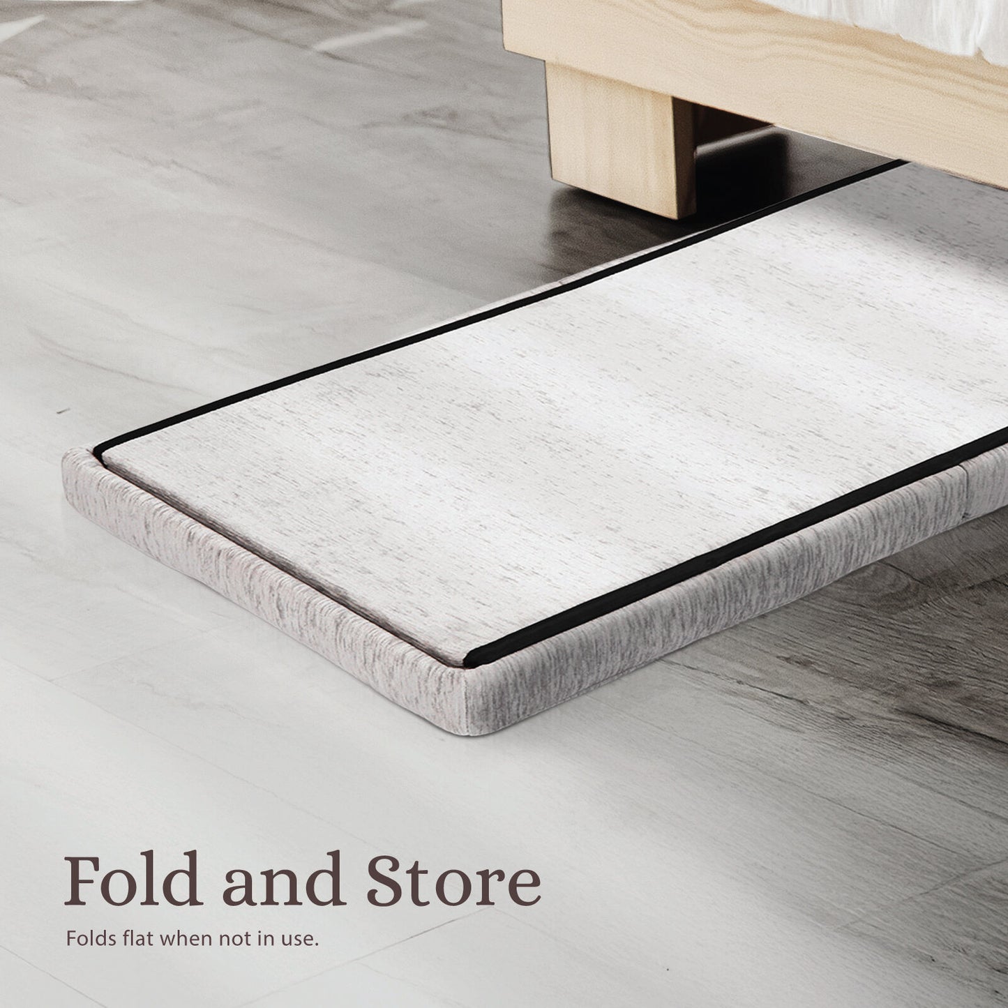 Foldable Storage Ottoman - Flip Lid Side Table Toy Blanket Organiser Seat KIRA GREY - Image 7